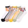 10 Pairs Women's Spring/summer Casual Argyle Flower Glass Silk Mid-tube Women's Socks Boneless Hand Sewn Crystal Silk Socks