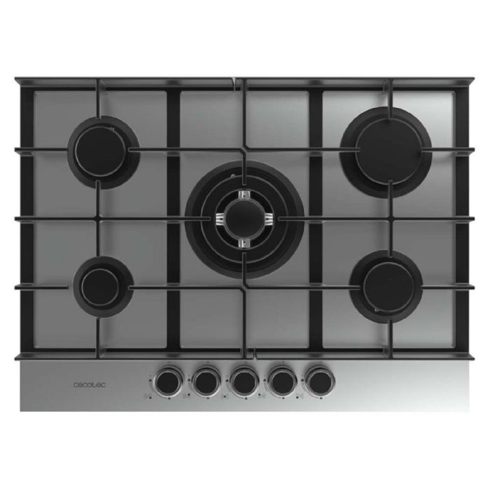 Plaque de cuisson au gaz - CECOTEC - Bolero Squad G 5400F - 5 foyers - Acier inoxydable - Brûleur WOK