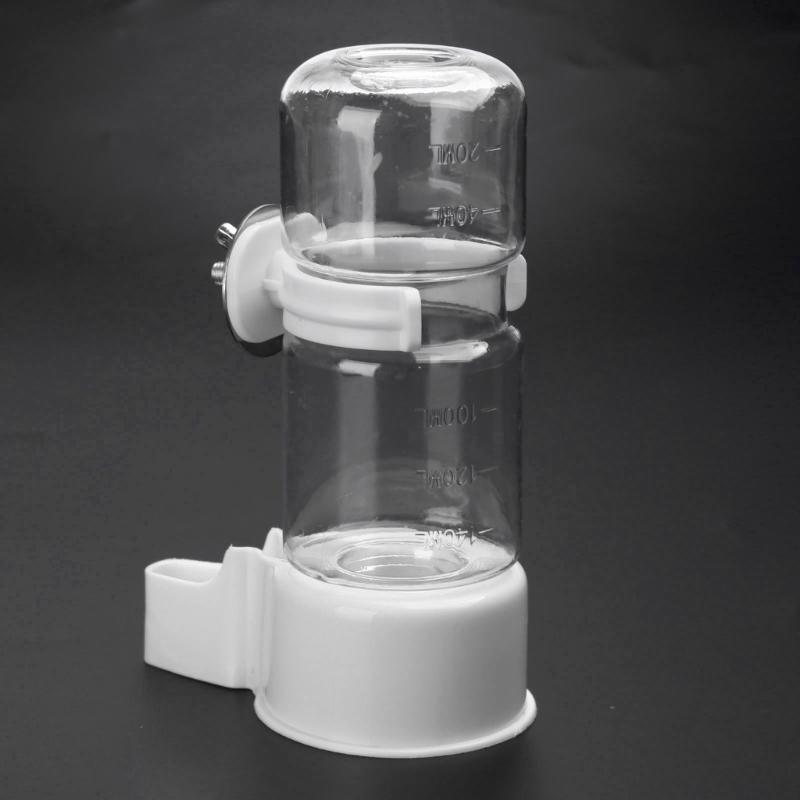 Water Bottle Drinker Clear Food Dispenser Container Set Mount In Cage