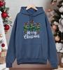 Merry Christmas Bow Trees Printing Hoodiy Men Loose Pocket Hoodies Casual All-Match Man Sportswear Fleece Fashion Pullovers