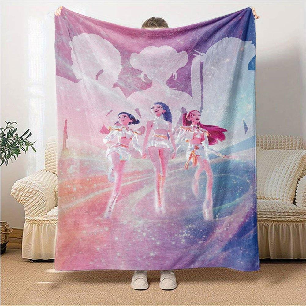 1pc Hunter X Kopo group Themed Flannel Blanket Suitable for Bed, Home Decor, Graduation Gifts, Easter, Back to School, Christmas, All Season Use