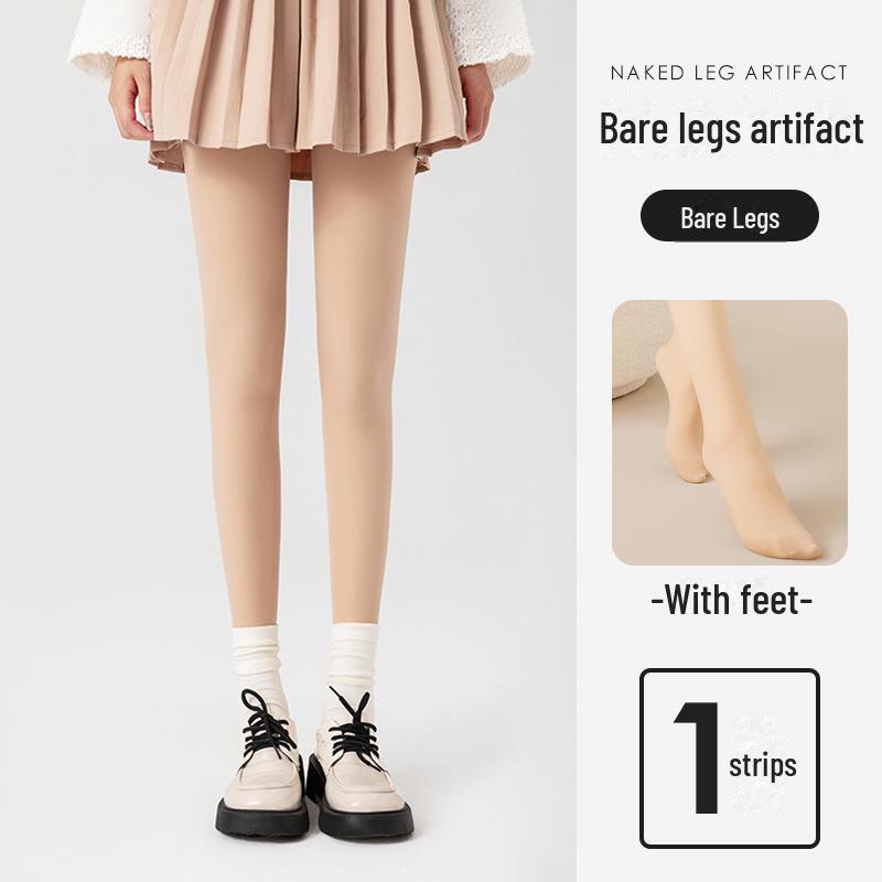 Bare Legs Women's Autumn/Winter Nude Super Natural Thickened Flesh-Tone Anti-Snag Velvet Pantyhose