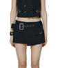 ROCKCAKE Wide Belt Wrap Skirt - Black