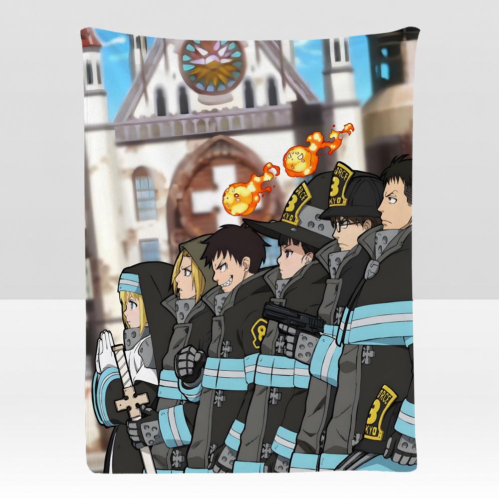anime FFire FForce Throw Soft Flannel Blanket for Bed Bedroom Sofa Picnic Throw Skinfriendly Breathable Gift Cover