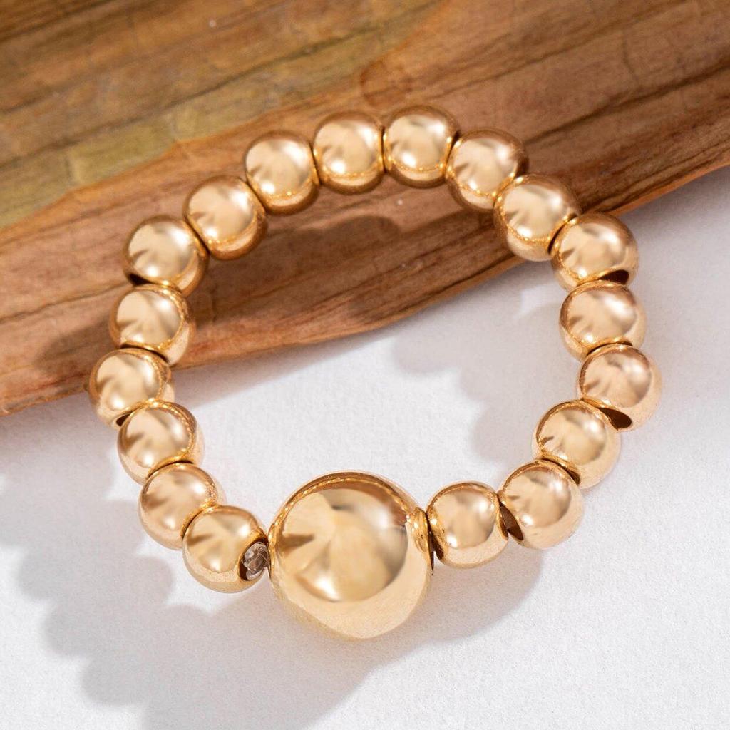 French Style Niche Versatile Bead Index Finger Ring Women's Jewelry Simple Design Imitation Pearl Single Ring Women