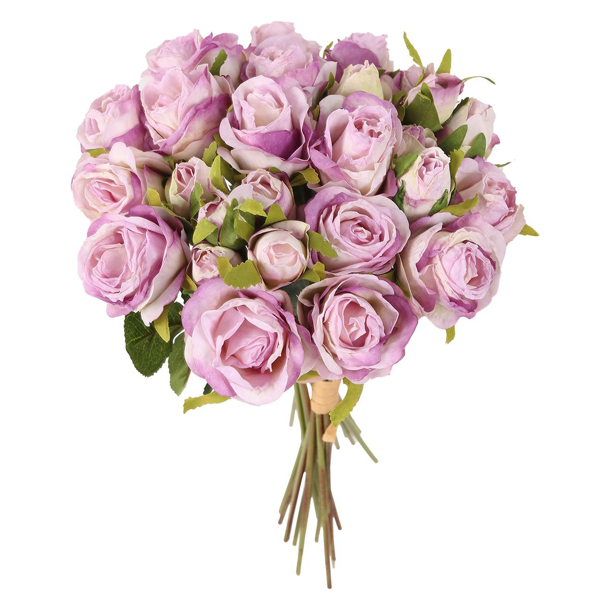 

2 букета Винтажные розы Искусственные цветы Сушеные розы со стеблями Искусственные розы Искусственные цветы для стола Свадебные украшения для девичника фиолетовый