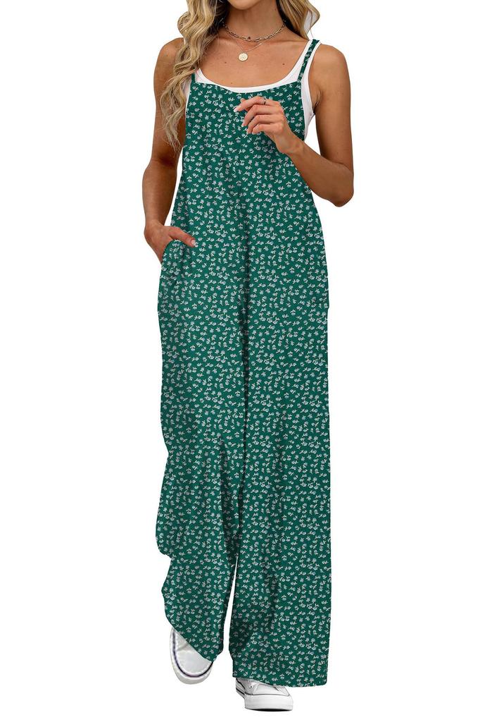 Nuevo mono floral casual de tirantes con estampado de chica picante americana de verano con tirantes ajustables