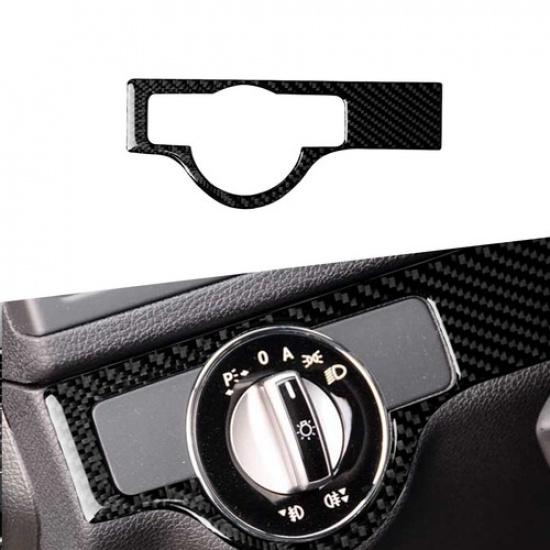 

Auto Carbon Fiber Headlight Switch Frame Cover Trim For Mercedes C W204 07-10