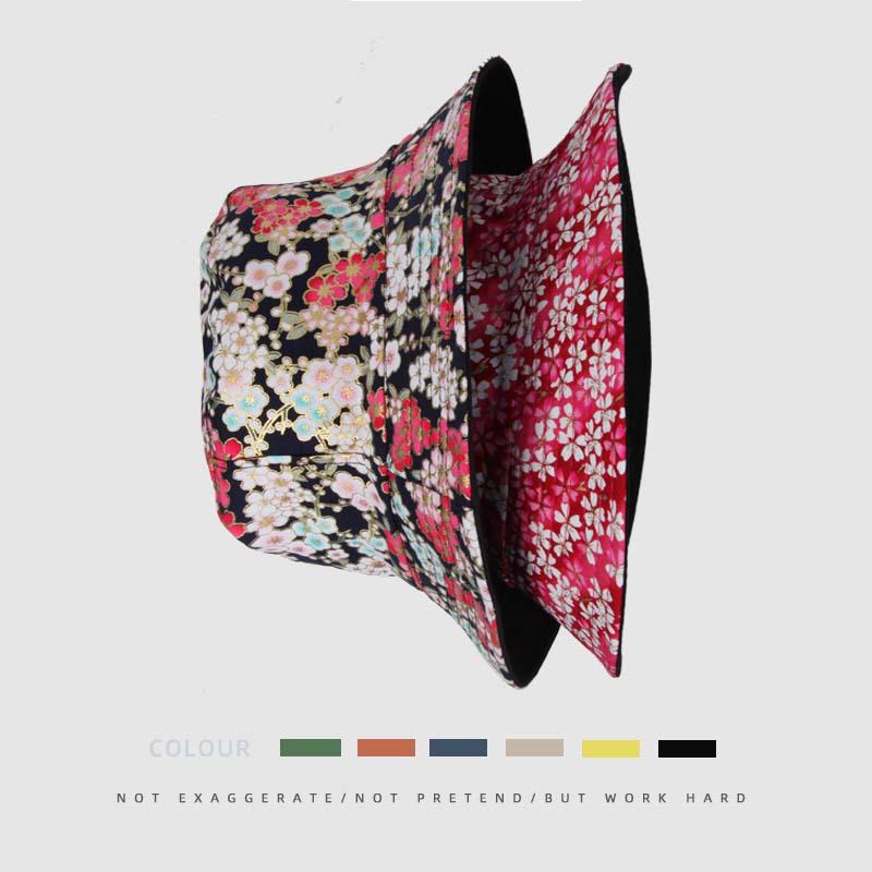 Double-Sided Floral Print Hip-Hop Bucket Hat