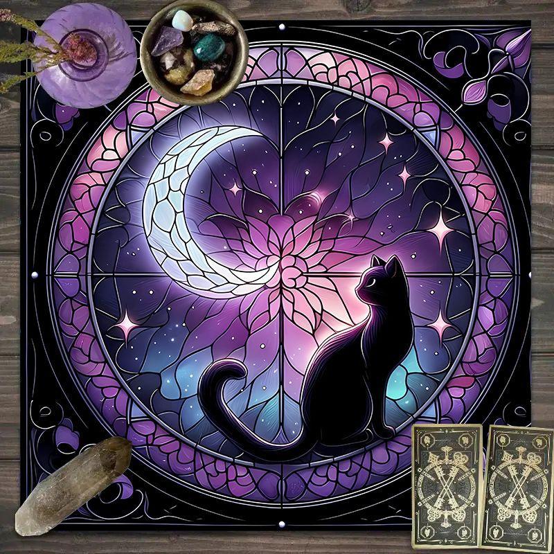 Starry Tarot Flannel Mat Anti Slip Square Card Cloth Multi Patterns Altar Decor Tarot Oracle Layout Soft Mat for Divination Game