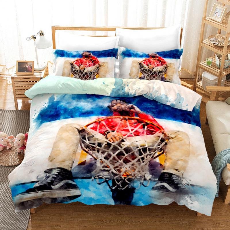 Basketball Comics Three-Piece Bedding Home Textile Quilt Cover Four-Piece Children'S Bedding