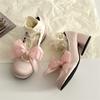 Fashion Pink Lolita Mary Janes Shoes Women Japanese Princess Kawaii High Heels Shoes Female Sweet Bow French Vintage Platform Shoes 2024