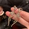 Zircon Bow Tassel Earrings Fashion Stud Earrings Light Luxury High Temperament Versatile Earrings