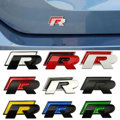 AABIO1 Metal Car Grille Emblem Rear Trunk Badge Stickers for VW R Rline Polo Golf Jetta Beetle CC Bora Tiguan Touran Passat