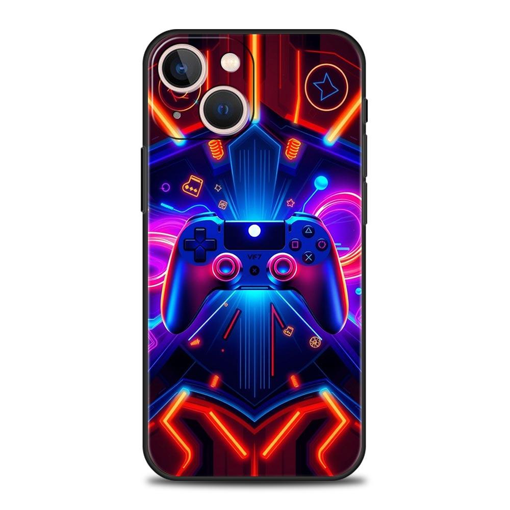 Game Controller Graphic Phone Case Cover for iPhone 17 16 15 14 13 12 11 Pro Max 17 Air Plus Shockproof Soft TPU Shell Funda Bag