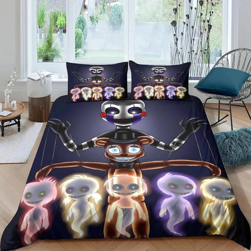 Copripiumino con personaggio Freddy dei cartoni animati federa Biancheria da letto Decorazione camera da letto Regalo per bambini adulto Singolo Matrimoniale Grande Dimensione Copripiumino con cerniera