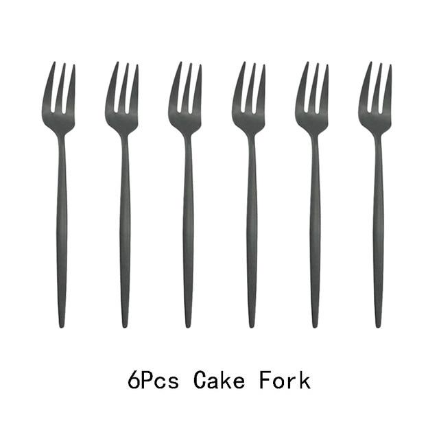 Set de 6 bucăți/set de furculiță de aur, ceai, prăjitură, gustare, furculiță, tacâmuri, oglindă, veselă din oțel inoxidabil, pentru desert, furculiță pentru fructe, set de argintărie