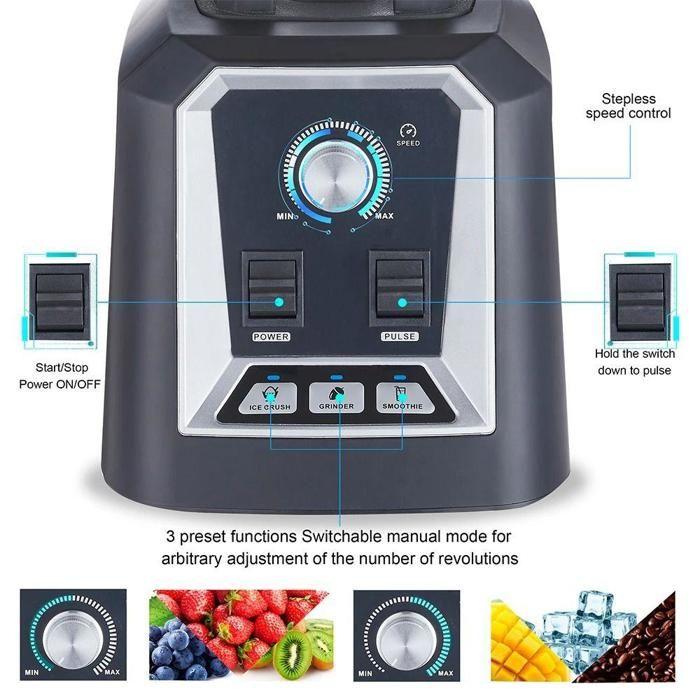 Mélangeur Professionnel -Biolomix - 2200W - 600ML - 3 Programmes Préréglés