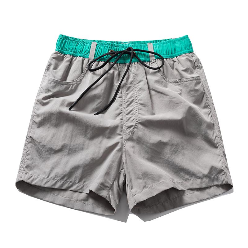 Men's Contrast Waistband Casual Shorts – Elastic Drawstring Nylon Pocket Shorts for Summer Streetwear