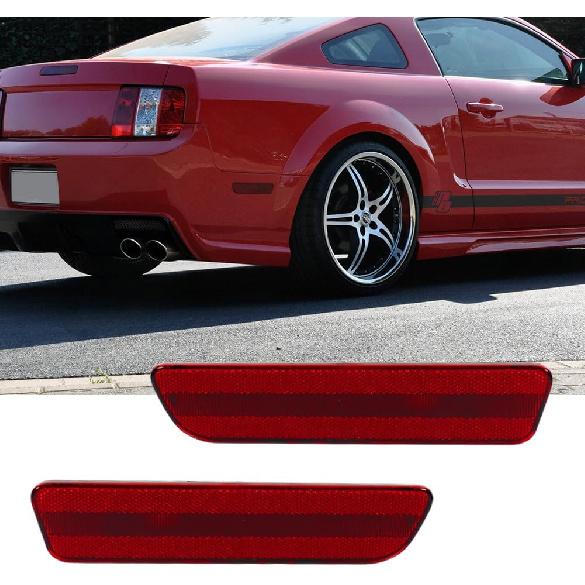 

For 2005 2006 2007 2008 2009 Ford Mustang Rear Bumper Side Marker lights Clear Lens White LED 4R3Z15A201BA 4R3Z15A201AA Red Housing