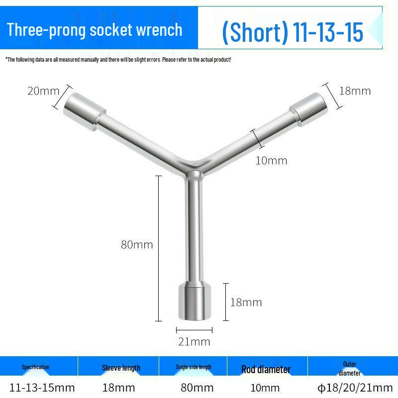 Dreifach erweiterbarer Multifunktions-Y-Steckschlüsselschlüssel für Motorrad- & Autoreparatur