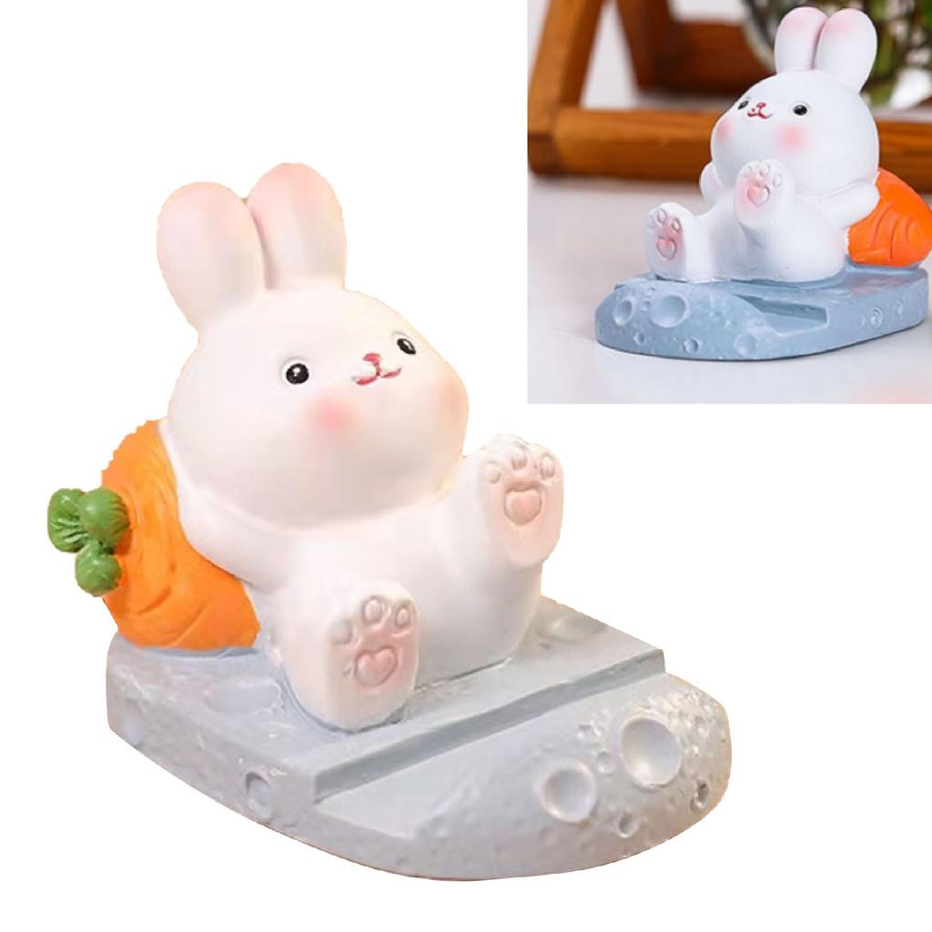 Cute   Cell Phone Stand Cartoon Resin Bunny Phone Holder Desk for Student Room Decoration