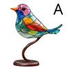 1PC Stained Metal Art Bird Ornament Birds Standing on Branch Ornaments for Home Decor Desktop Office Living Room Bedside Gifts