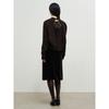 Anggae Lambswool Blend 2Holes Solid Pullover Brown