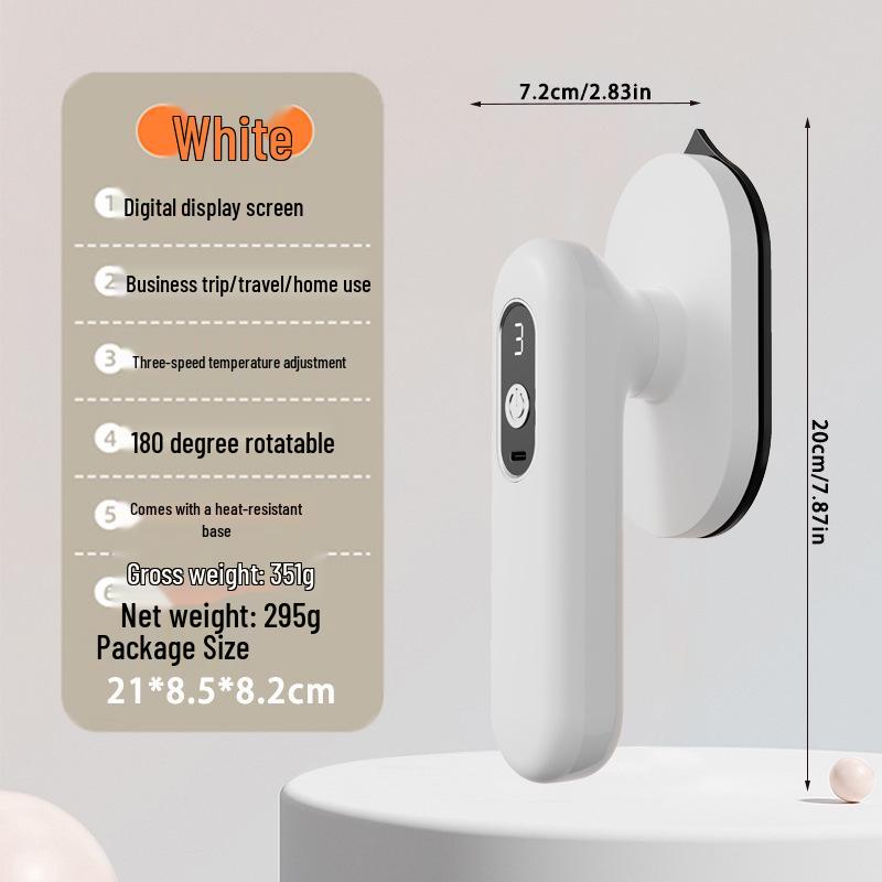 Compact Wireless Portable Mini Charging Iron for Students and Dorms белый