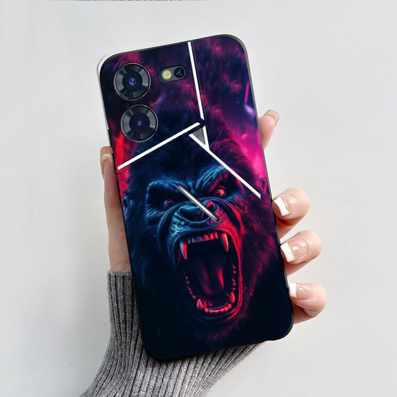 For Tecno Pova 5 Pro Case Cover Shockproof Black Wukong Phone Cases For Tecno Pova 5 Silicone Back Cover Pova5 Pro Bumper Fundas
