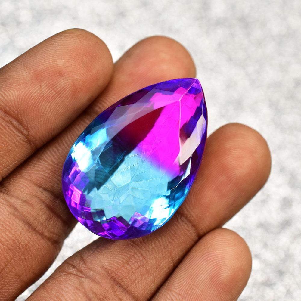 Certified Natural Bi-Color Tourmaline 86.1 Ct Pear Fabulous Loose Gemstone