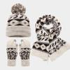 Adult Winter Hat Scarf and Gloves Set, 3-Piece Thick Thermal Outdoor Set for Cold