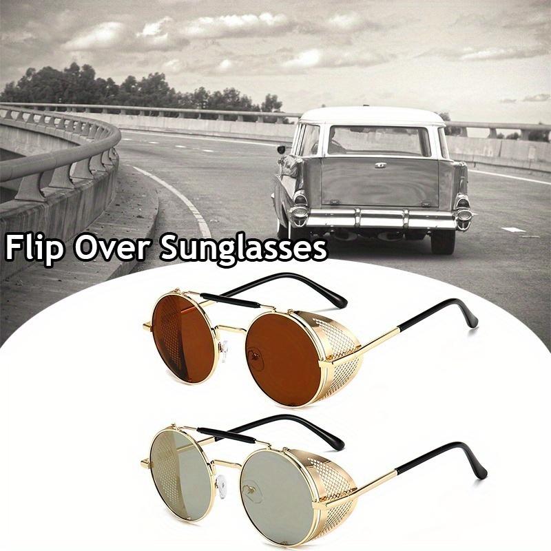 1 buc. Ochelari de soare rotunzi, steampunk, cu cadru metalic, moda retro bărbați, ochelari de soare rotunzi clasici, nuanțe de protecție, ochelari de soare