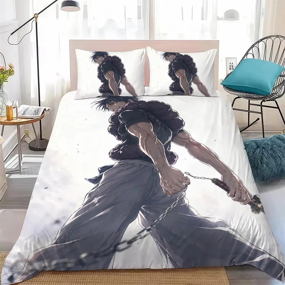 Anime J-Jujutsu K-Kaisen Bedding Set Soft Comforter Cover With 1/2pcs Pillow Shams For Kids Adults Microfiber Anime Quilt Cover