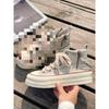 Spring and Autumn High-top Canvas Shoes Women's Niche Versatile Shoes 2 New Student Casual Thick Baseplate Shoes