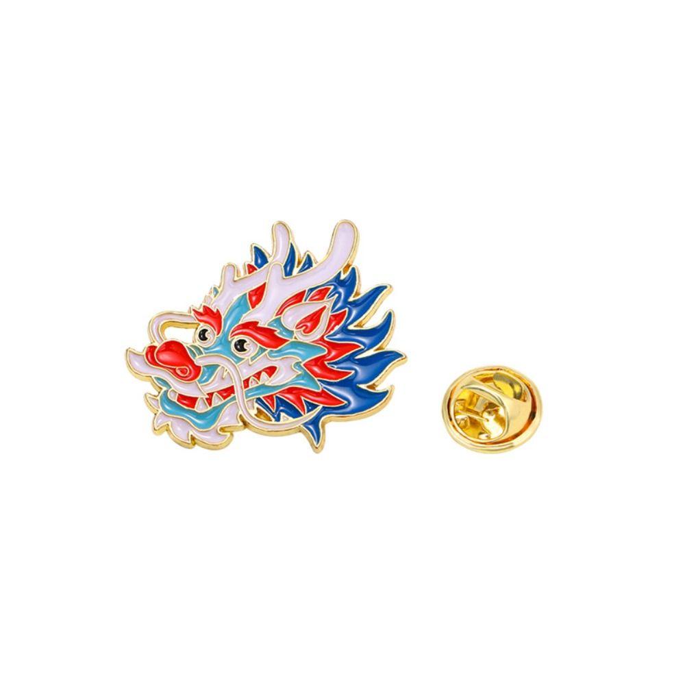 Dragon Head Dragon Year Brooch Dragon Year Cartoon Pin Brooch Dragon Head Brooch  Kids Gift