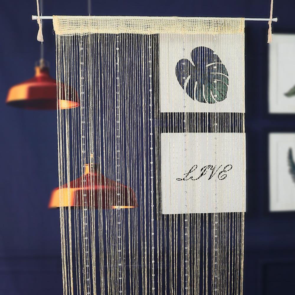 Room Divider Crystal Beads String Curtain Solid Color Tassel Window Curtain  Home Decor