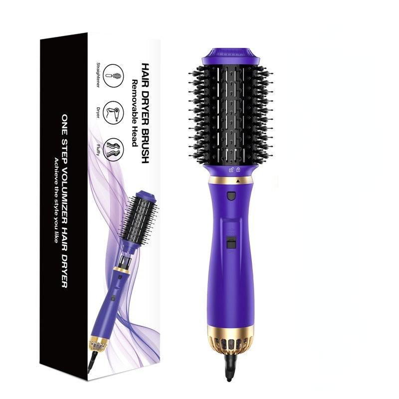 

One Step Анионовая щетка для горячего воздуха 1200 Вт 3 в 1 сменный портативный валик для увеличения объема электрические бигуди-сушилка утюг расческа для обёртки воздуходувкой EU Plug фиолетовый