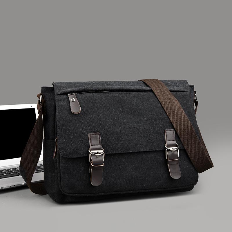 Korean Canvas Messenger Bag: Trendy Large Capacity Shoulder Bag for Men, Students, and Camera Gear