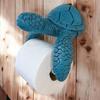 Bathroom Wall Tissue Rack In Resin for One Roll, Toilet Paper Holder with Coastal Figure Accent and Space Saving Placement for Daily Bathroom Use