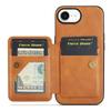 FIERRE SHANN 024 For iPhone 16e Case Card Holder Kickstand Waxy Texture Leather+TPU Phone Cover