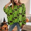 Halloween Crochet Pumpkin Sweater Women, Oversized Pumpkin Knit Pullover,Witch Hat Cozy Fall Sweater
