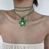 Blossom Necklace Colorful Flower Choker Hollow Flower Pendant Clavicle Chain