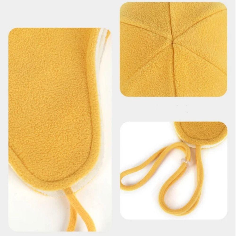Windproof Ear Flap Hat Drawstring Fleece Hat Soft Ear Protection Cap Skiing