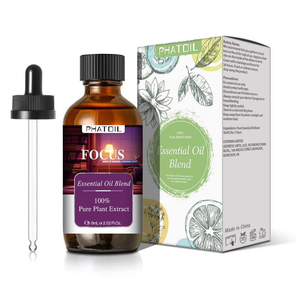 PHATOIL 60ML Essential Oil Blend for Anxiety Ease Sleep Easy Mosquito Repellent Pure Essential Oils and Carrier Oil for Slimming Hair Growth