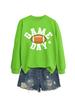 Colorful Football Letter Crewneck Sweatshirt - Game Day Long Sleeve Casual Wear