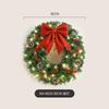 Christmas Wreath Pine Needle Garland Artificial Bowknot Pinecone Door Hanging Ornament Holiday Home Party Wall Decoration
