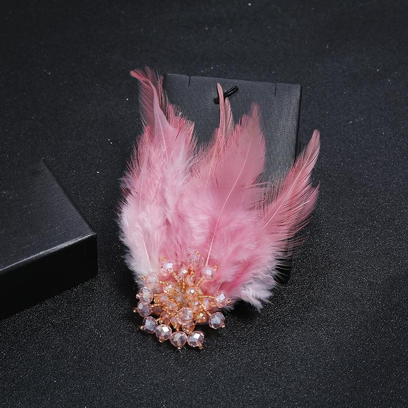 Ženy Dívky Elegantní Peří Perla Vintage Brož Odznaky Klasická Dáma Banket Svatba Oblek Šaty Křišťálové Doplňky Šperky Špendlíky