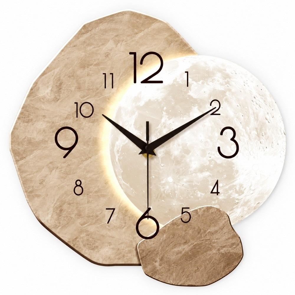 Silent Quartz Movement Wall Clock Moon Silent Wall Clock Artistic Moon Shape Clock Living Room