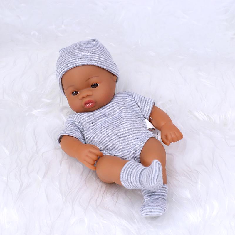 7-Inch Mini African American Baby Doll - Black Soft Vinyl Children's Toy